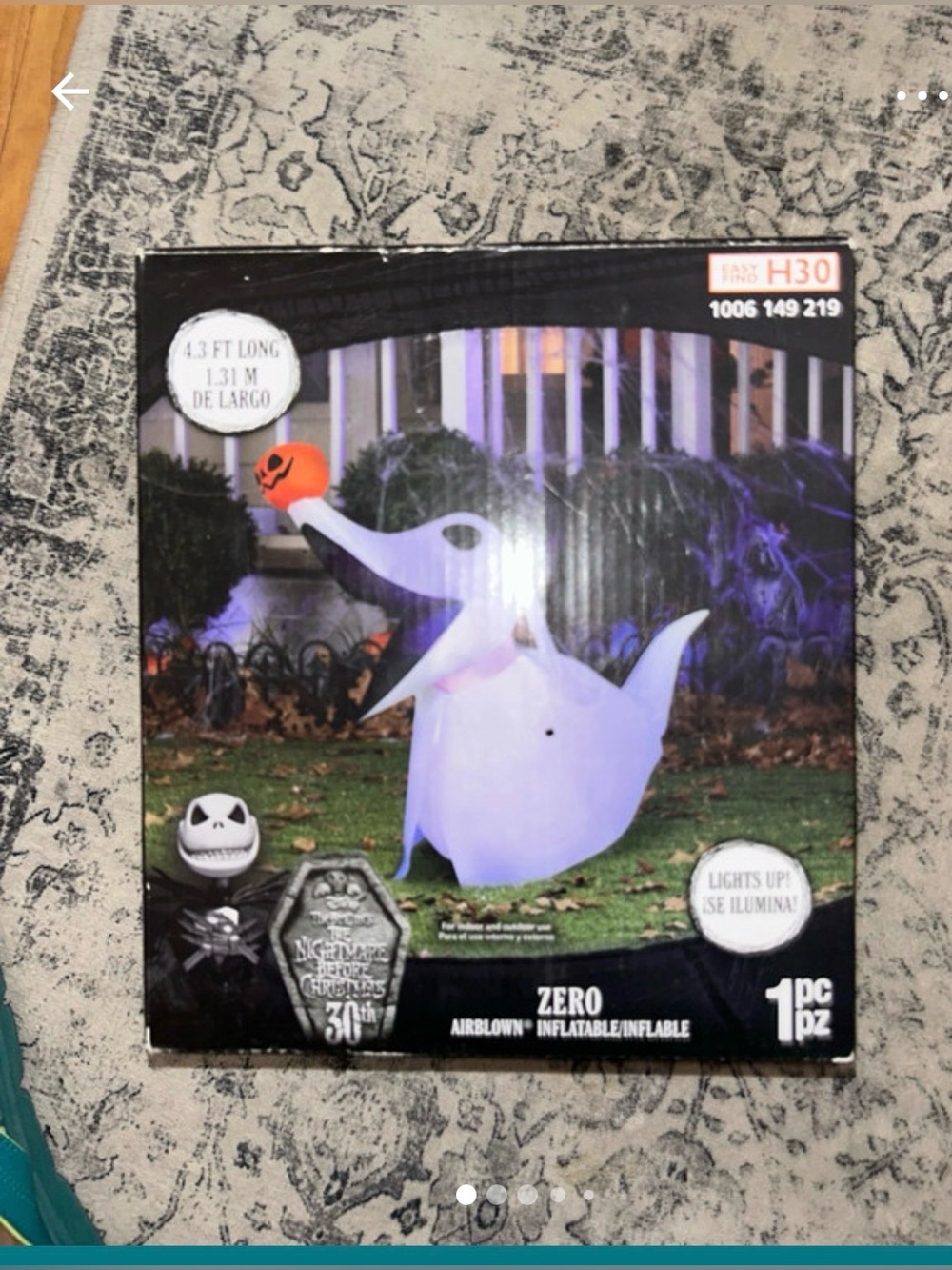 Zero Inflatable Halloween Ghost Toy - White